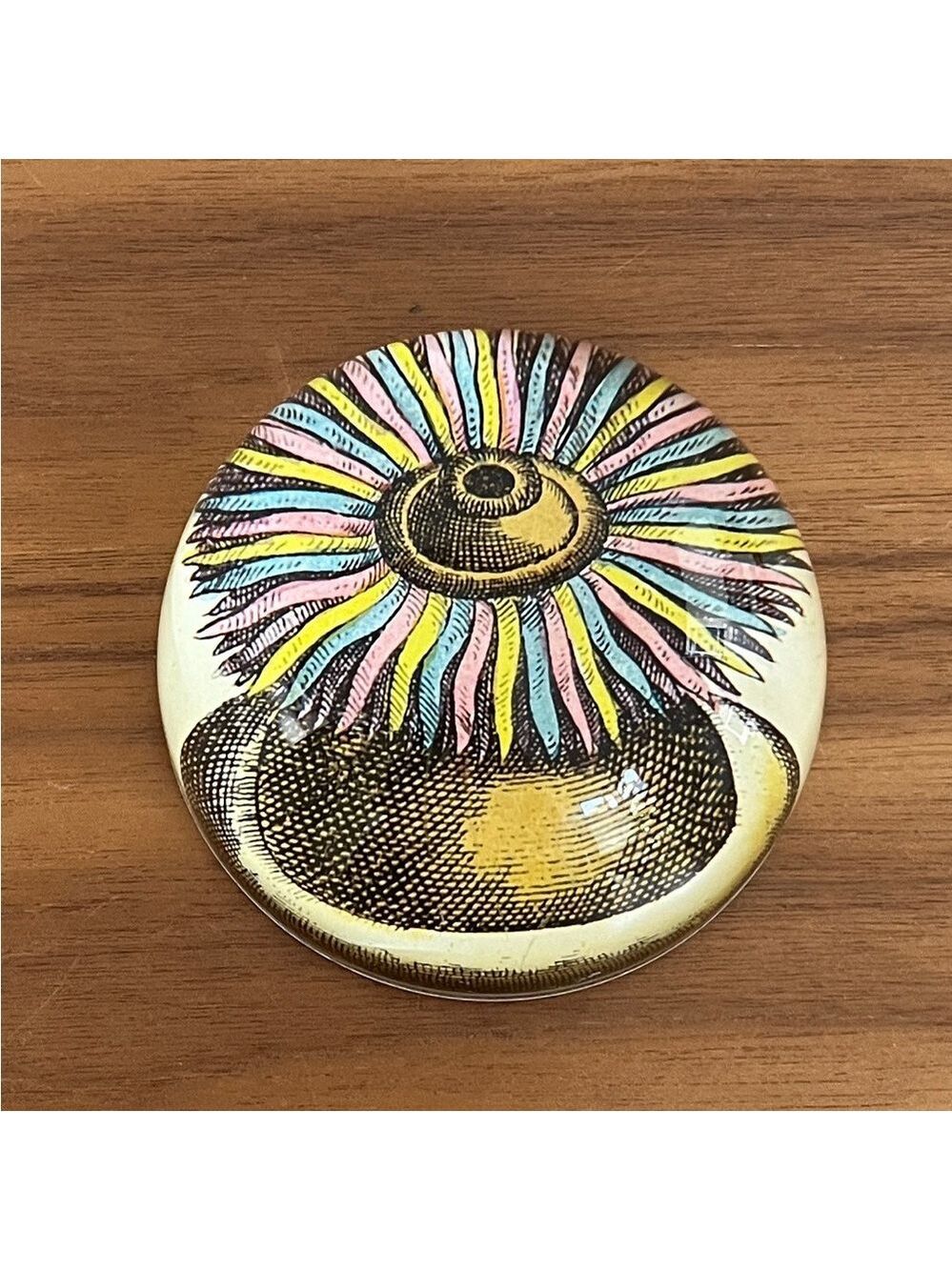 JOHN DERIAN Glass Dome Paperweight Decoupage Sea Anemone Decor Handmade - Picture 9 of 16